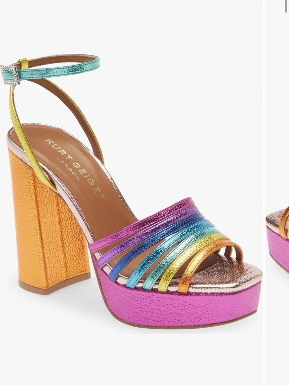 Kurt Geiger Rainbow Metallic Platform Sandal